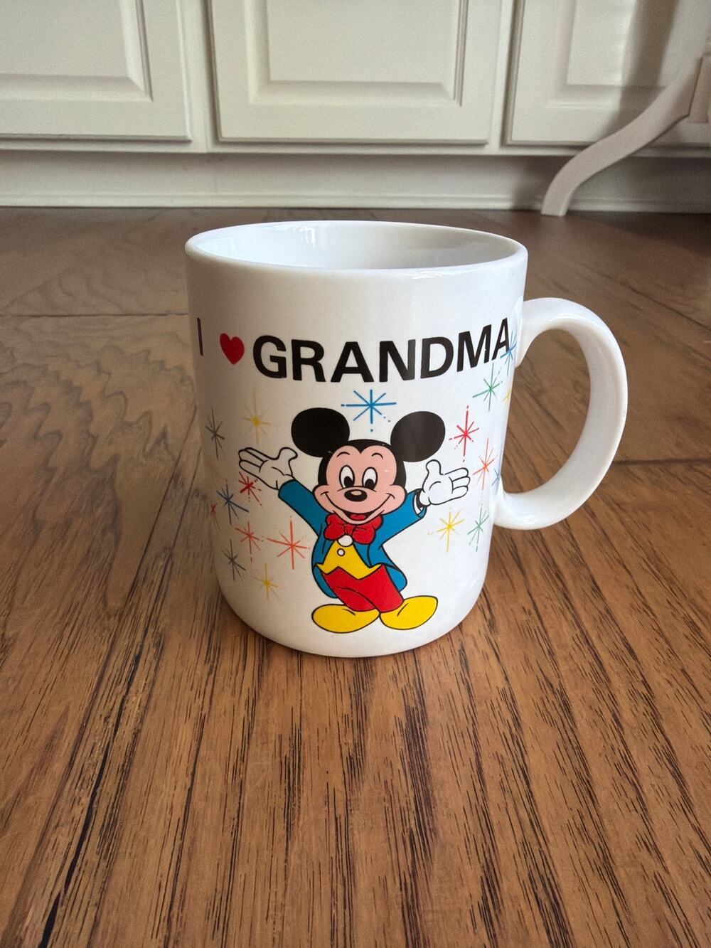 Vintage Mickey Mouse I Love Grandma Castle Epcot Coffee Cup Mug